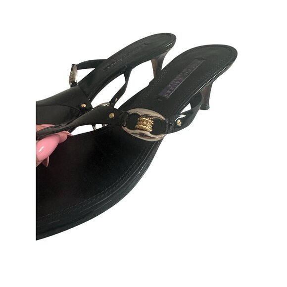 RALPH LAUREN Purple Label Black Kitten Heels Size 8.5 - Picture 10 of 10